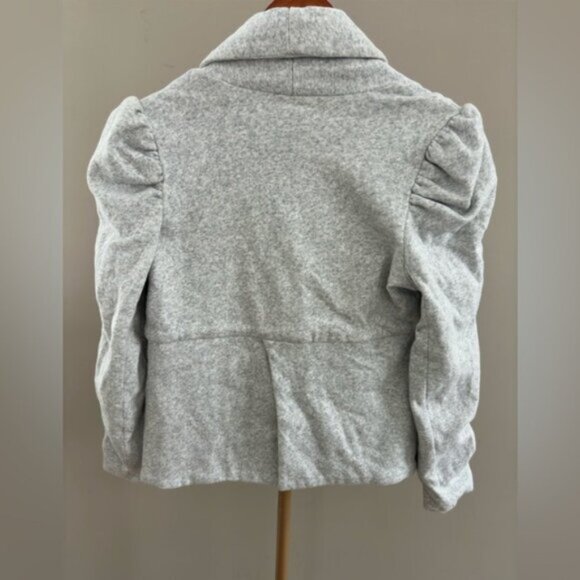 Chaser Heather Grey Puff Sleeve Open Sweatshirt  Blazer XS Cotton BNWT Jacket - Picture 3 of 7